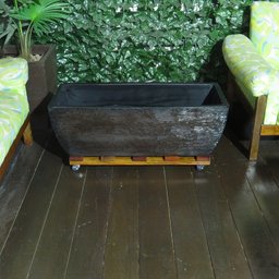 Suporte Vasos jardineira Planta Madeira com Rodízios Gel 70x20 - 4