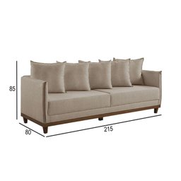 Sofá 4 Lugares Living M-169 Veludo Martins Bege - 3