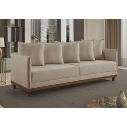 Sofá 4 Lugares Living M-169 Veludo Martins Bege - 2