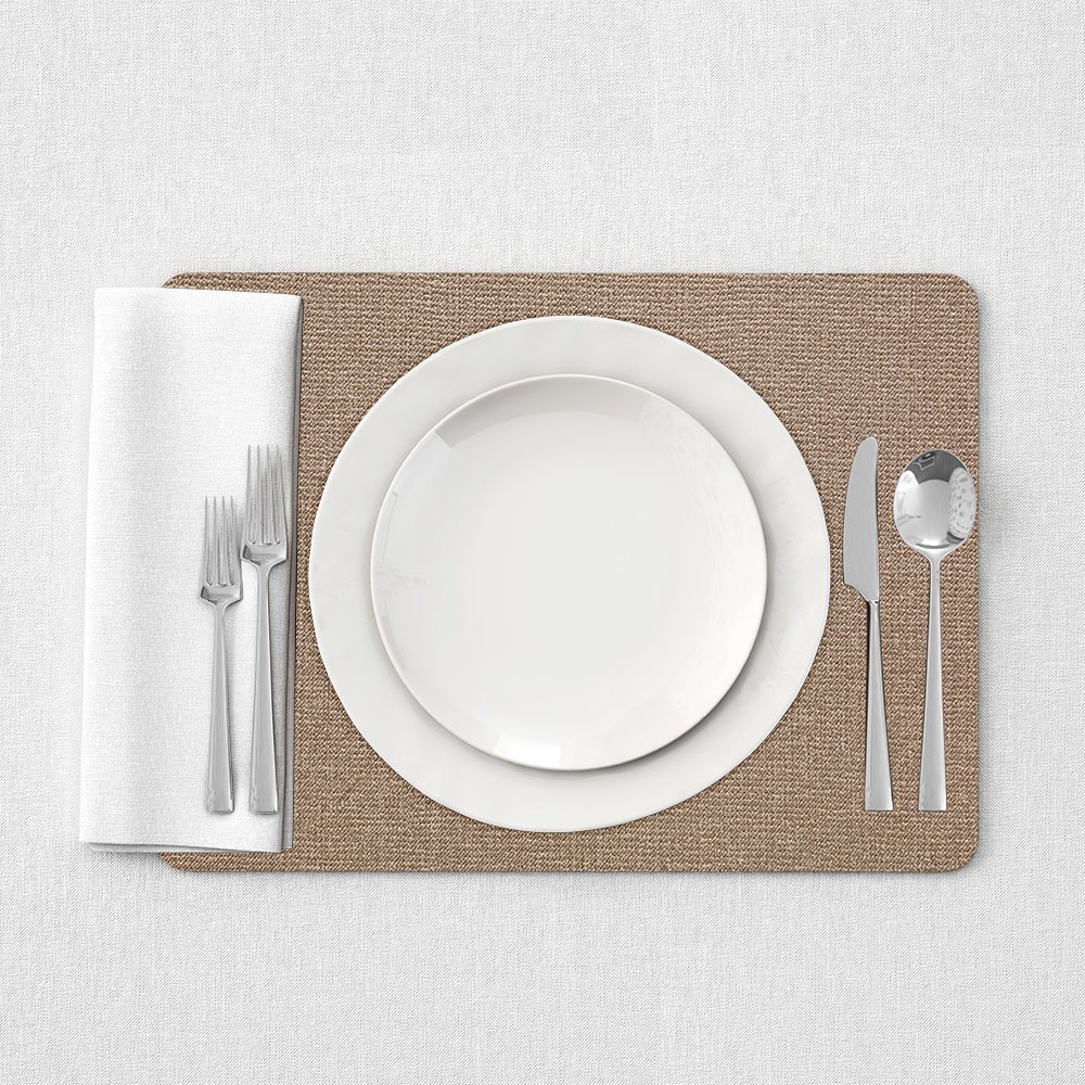 Jogo Americano Kit 6 Peças Mesa Jantar Sala 29 X 44 Cm Id Decor Jogo Americano de Mesa Bege