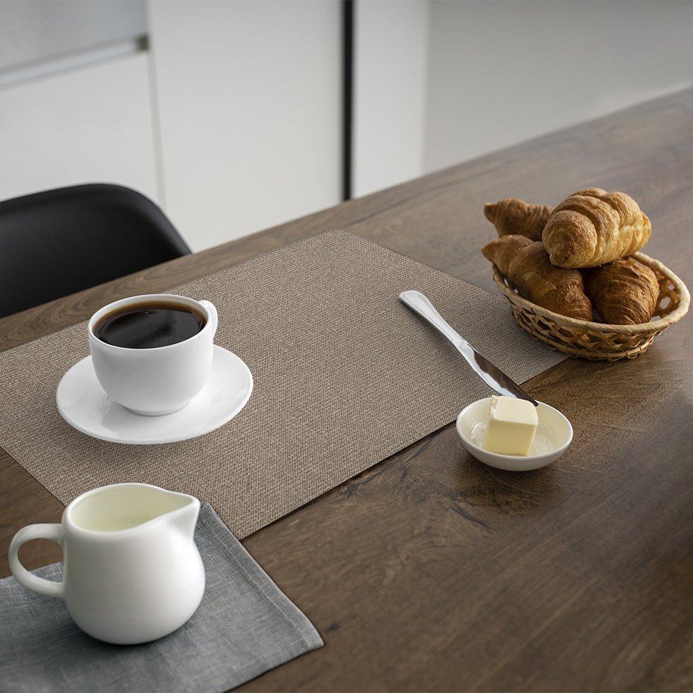 Jogo Americano Kit 6 Peças Mesa Jantar Sala 29 X 44 Cm Id Decor Jogo Americano de Mesa Bege - 6