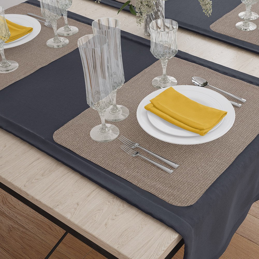Jogo Americano Kit 6 Peças Mesa Jantar Sala 29 X 44 Cm Id Decor Jogo Americano de Mesa Bege - 2