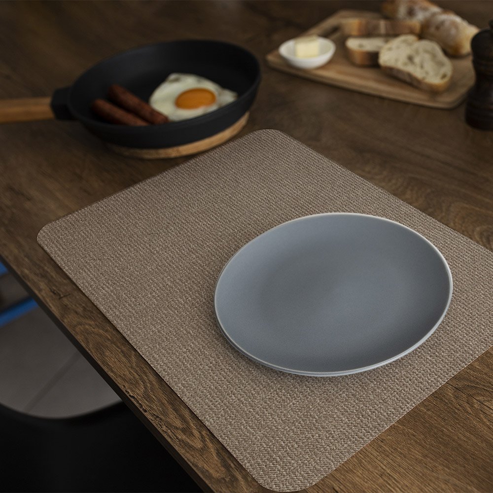 Jogo Americano Kit 6 Peças Mesa Jantar Sala 29 X 44 Cm Id Decor Jogo Americano de Mesa Bege - 5