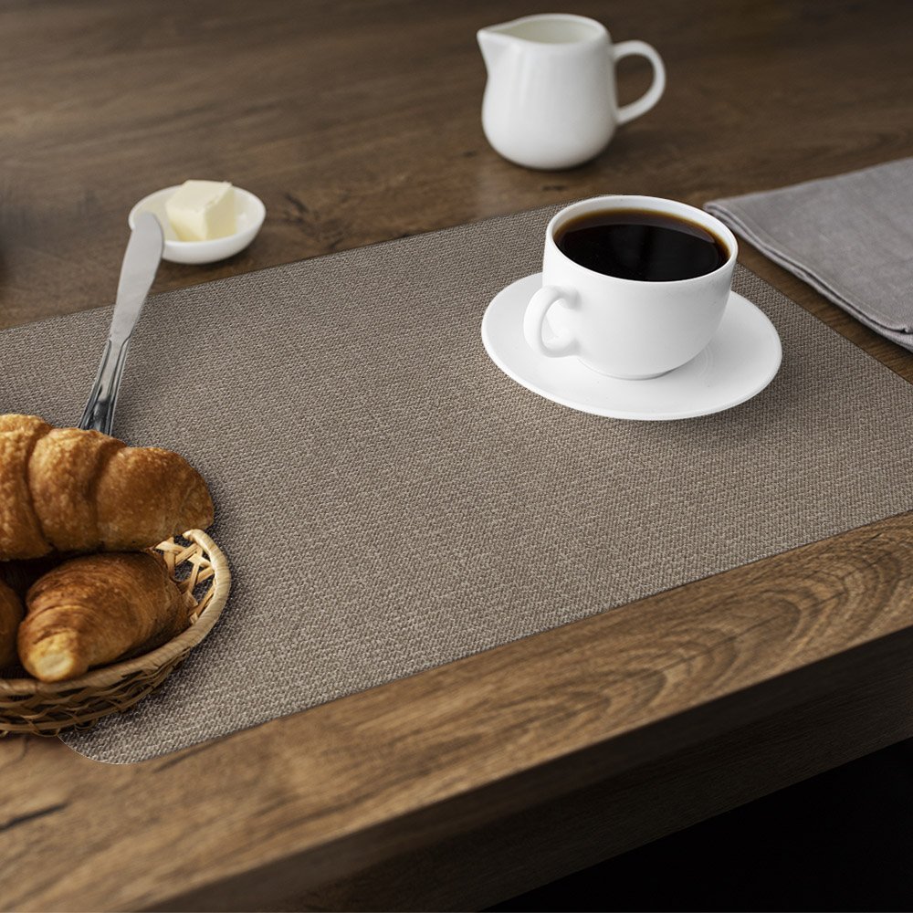 Jogo Americano Kit 6 Peças Mesa Jantar Sala 29 X 44 Cm Id Decor Jogo Americano de Mesa Bege - 4