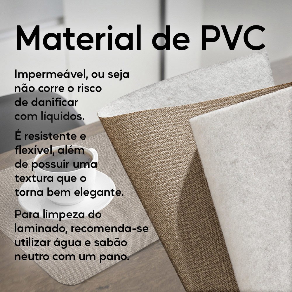 Jogo Americano Kit 6 Peças Mesa Jantar Sala 29 X 44 Cm Id Decor Jogo Americano de Mesa Bege - 3