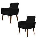 Ver imagem 1 de Kit 2 Poltronas Decorativa Nina Cadeira Escritório:preto