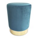 Ver imagem 1 de Puff Banqueta em Metal e Veludo Decorativa 45x35cm