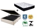 Ver imagem 2 de Cama Box Baú Casal Conforto Sintético Bege + Colchão Casal Conforto Espuma D33 14x138x188