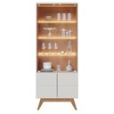 Ver imagem 2 de Cristaleira e Aparador Buffet para Sala Noronha Off White Matte Freijó– Colibri