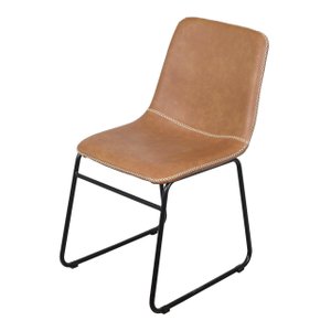 Cadeira Verner 4408 em Espuma Revestida em PU e Base em Aço Pintado:Caramelo