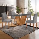 Ver imagem 1 de Conjunto Sala de Jantar Mesa Tampo Mdf 4 Cadeiras Espanha Yescasa