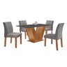 Conjunto Sala de Jantar Mesa Tampo Mdf 4 Cadeiras Espanha Yescasa - 12
