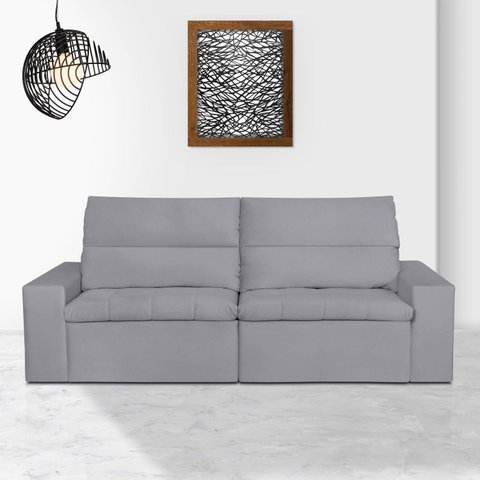 Sofá 3 Lugares 210cm Azzaro Cinza