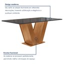 Ver imagem 3 de Conjunto Sala de Jantar Mesa Tampo Mdf/vidro e 4 Cadeiras Espanha Yescasa