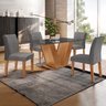 Conjunto Sala de Jantar Mesa Tampo Mdf/vidro e 4 Cadeiras Espanha Yescasa - 1