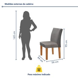 Conjunto Sala de Jantar Mesa Tampo MDF/Vidro e 4 Cadeiras Espanha Yescasa - 10