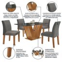 Ver imagem 3 de Conjunto Mesa de Jantar Tampo MDF/Vidro e 4 Cadeiras Espanha Yescasa
