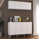 Ver imagem 2 de Conjunto Cantinho do Café Retrô Armário e Aparador 4 Portas Multimóveis Mp1084 Branco