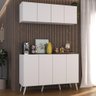 Conjunto Cantinho do Café Retrô Armário e Aparador 4 Portas Multimóveis Mp1084 Branco - 2