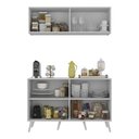 Ver imagem 4 de Conjunto Cantinho do Café Retrô Armário e Aparador 4 Portas Multimóveis Mp1084 Branco