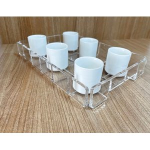 Bandeja De Acrílico Transparente Bisotê 30x20x5x 6mm Esp.