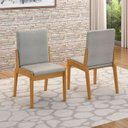 Ver imagem 1 de Kit 2 Cadeiras para Sala de Jantar Sinfonia Marrom/Marromle/Cinza