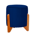 Ver imagem 2 de Puff Jade Suede Azul Marinho Pés de Madeira - Vallisa Decor