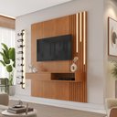 Ver imagem 3 de Painel Ímperium Ripado para TV 65" com LED e Nicho Mavaular:Naturalle
