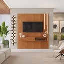 Ver imagem 4 de Painel Ímperium Ripado para TV 65" com LED e Nicho Mavaular:Naturalle