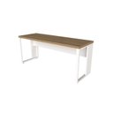 Ver imagem 2 de Escrivaninha Escritório Home Office 1,70m x 0,70m com Pés em Metal Industrial Executive 5F Marrom/Macadâmia/Branco