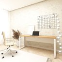 Ver imagem 1 de Escrivaninha Escritório Home Office 1,70m x 0,70m com Pés em Metal Industrial Executive 5F Marrom/Macadâmia/Branco