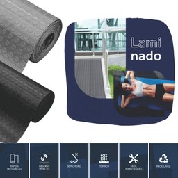 Piso Emborrachado Relevo Moeda 2mm 0,65x1,4m Passadeira Piso Cor:preto - 2