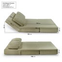Ver imagem 6 de Sofá Cama sem Braço Reclinável Fold CabeCasa MadeiraOriginals Verde Bouclé Verde