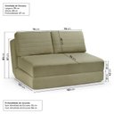 Ver imagem 5 de Sofá Cama sem Braço Reclinável Fold CabeCasa MadeiraOriginals Verde Bouclé Verde