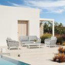 Ver imagem 4 de Conjunto Sofa Area Externa Corda Nautica Aluminio Apolo Mesa