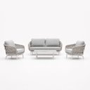 Ver imagem 2 de Conjunto Sofa Area Externa Corda Nautica Aluminio Apolo Mesa