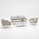 Ver imagem 6 de Conjunto Sofa Area Externa Corda Nautica Aluminio Apolo Mesa