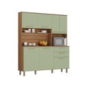Ver imagem 4 de Cozinha Compacta 7 Portas 2 Gavetas Armário com Nicho para Micro-Ondas - Luciane 353:Verde Mar