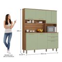 Ver imagem 2 de Cozinha Compacta 7 Portas 2 Gavetas Armário com Nicho para Micro-Ondas - Luciane 353:Verde Mar