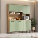 Ver imagem 3 de Cozinha Compacta 7 Portas 2 Gavetas Armário com Nicho para Micro-Ondas - Luciane 353:Verde Mar
