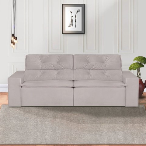 Sofá 3 Lugares 210cm Ivory Branco Gelo