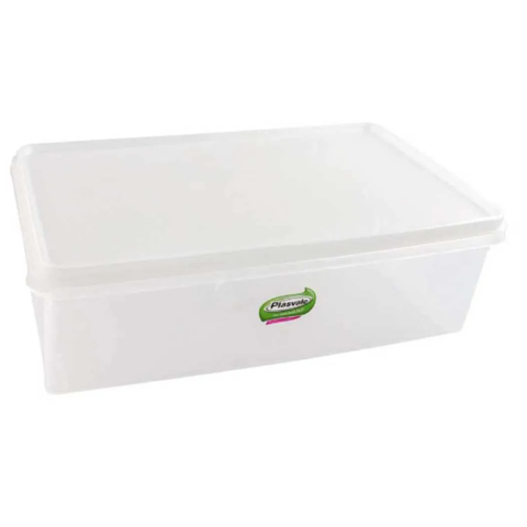 Caixa Retangular 6,5l C/tampa Natural Plasvale 1228079
