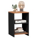 Ver imagem 4 de Mesa de Cabeceira 2 Prateleiras Dubai Preto/freijó