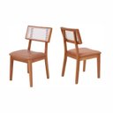 Ver mais imagens de Kit 4 Cadeiras de Jantar Madeira Maciça Rattan Natural Estofadas Siena Espresso Móveis