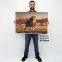 Ver imagem 2 de Quadro Decorativo em Canvas Leão Predador - Chassi - 90 x 60cm