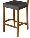 Ver imagem 5 de Kit 3 Banquetas Alta Roma Rattan Luxo Balcão Sacada Pés em Madeira Maciça Premium Banco Cor Cinza