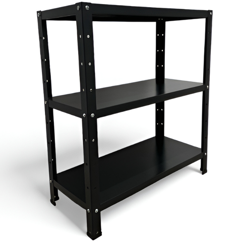 Prateleira Estante Armário Aço 3 Bandejas 60cm Romero - Preto