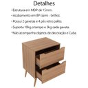 Ver imagem 3 de Gabinete para Banheiro 60 Cm com 2 Gavetas Bn3639 Amendoa Tecno Mobili