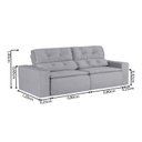 Ver imagem 3 de Sofá 3 Lugares 210cm Ivory Cinza