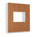 Ver imagem 2 de Guarda Roupa Planejado 4 Portas 3 Gavetas 4 Peças Hera CabeCasa MadeiraOriginals Algodão/Louro